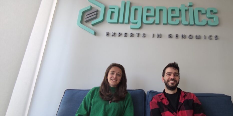 The image shows Alejandra Perina and Antón Vizcaíno under the AllGenetics' logo.
