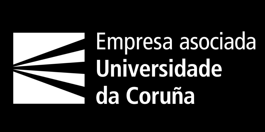 The image shows the logo of the Universidade da Coruña's partner company distinction.
