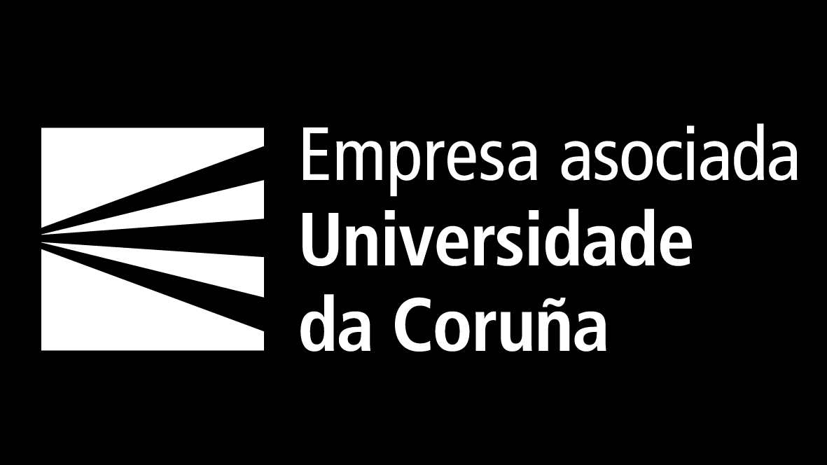 The image shows the logo of the Universidade da Coruña's partner company distinction.
