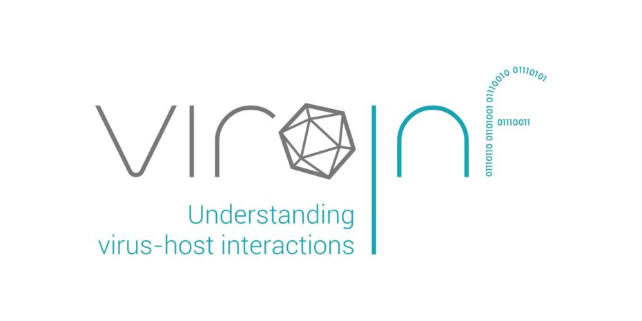 The image shows the VIROINF logo. It reads "understanding virus-host interactions".