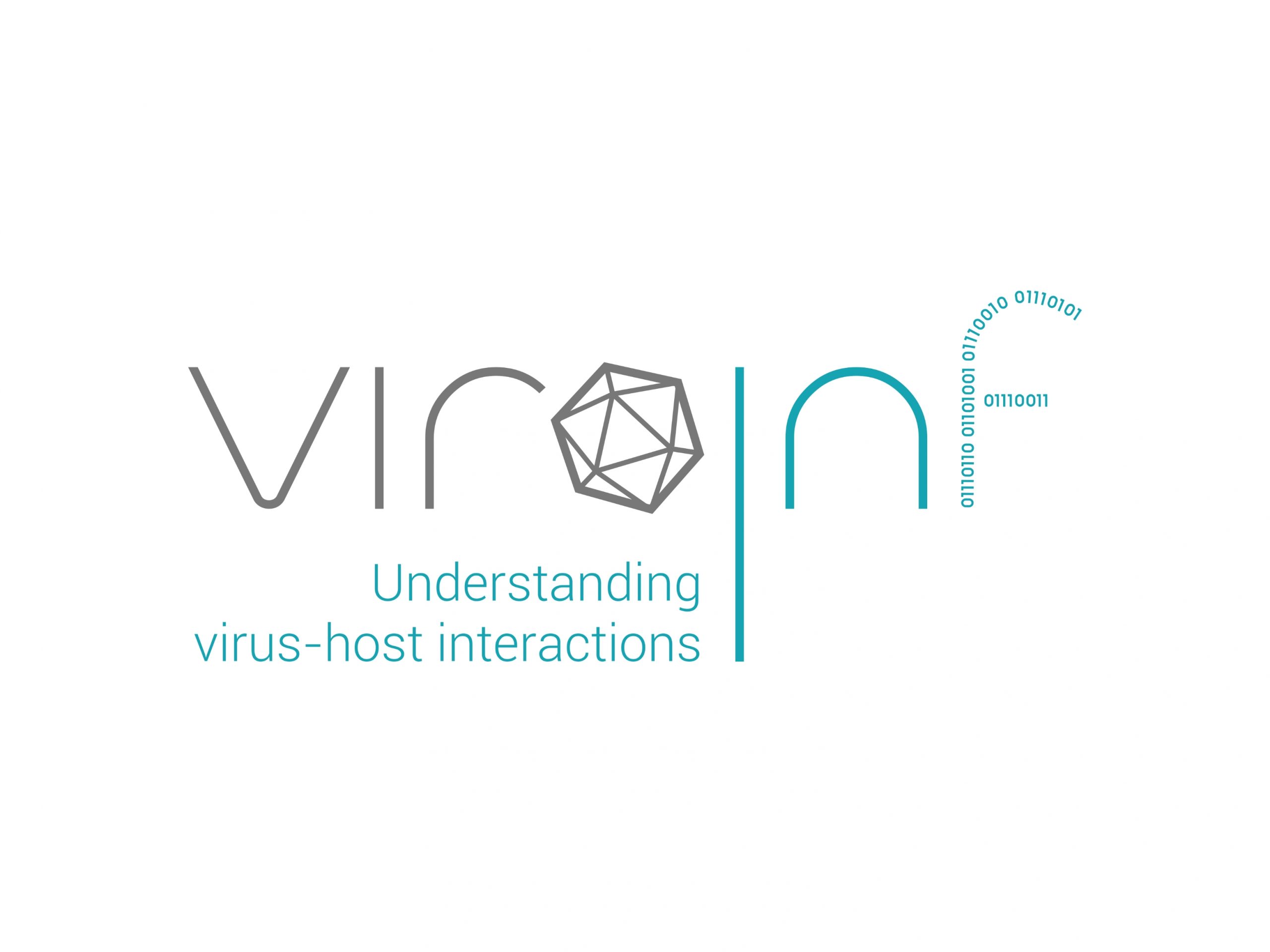 The image shows the VIROINF logo. It reads "understanding virus-host interactions".